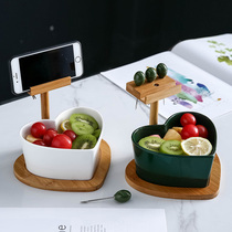 Nordic Light Luxury Heart-shaped Bowl Creative Salad Bowl Lovers Home Dessert Small Food Bowl Cute Fruit Heart-shaped Bowl fruit tray