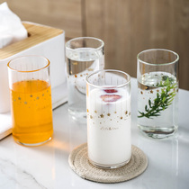 Glass Cup Home Womens Milk Juice High Face Value Water Cup Brief Tea Cup Drink Heat Resistant Cup Subnet Red Ins Wind