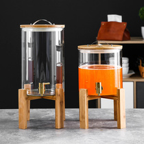 Glass juice bucket with faucet creative cold kettle wine bottle special large capacity beverage barrel brewing bottle