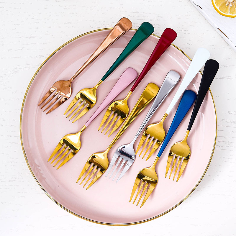 Creative Western Dining Cutlery Long Handle 304 Stainless Steel Fork Home Children West Meal Fork Sweet Fruit Fork style