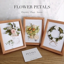ins dried flower photo frame flower three-dimensional sticker hanging wall Eternal Flower home decoration painting ornaments plant specimen wall hanging decoration