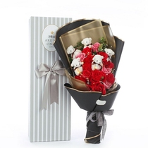 Rose simulation flower table white to give girlfriends Valentines Day creative gift Carnation soap bouquet gift box