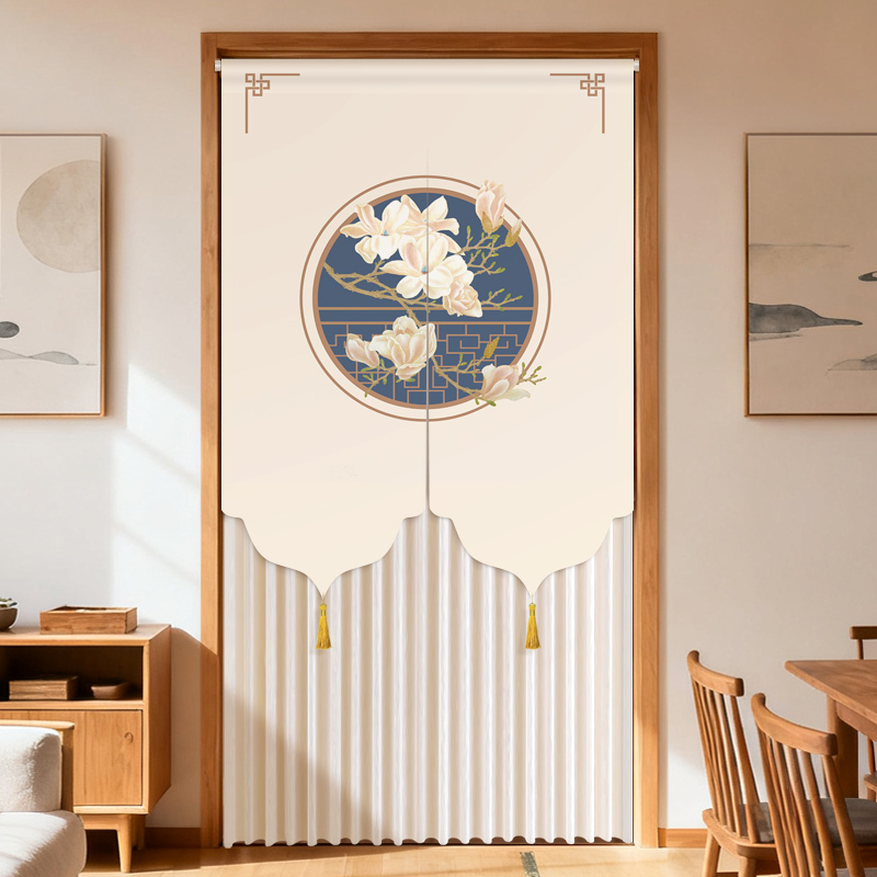 No-Drill Door Curtain Partition Curtain 2026 New Model High-End Bedroom Home Use Luxurious Style Living Room Blocking Sheer Curtain