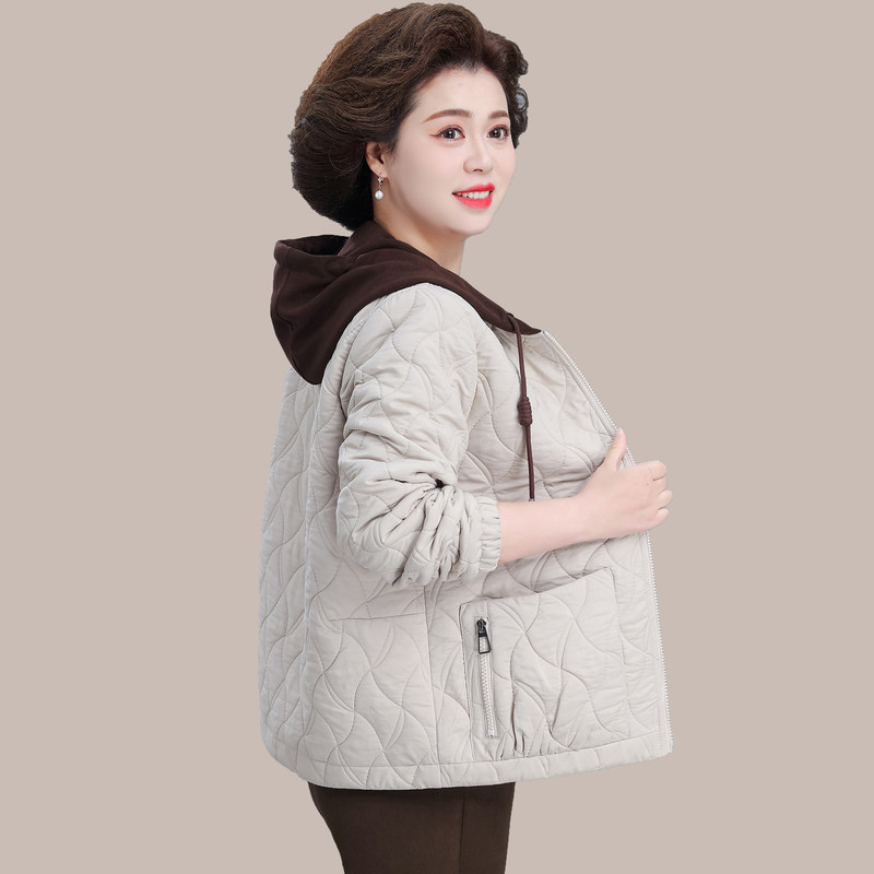 Middle-Aged Mom's Autumn Lightweight Padded Jacket, Short Style, Middle-Aged and Elderly Women's Spring and Autumn Double-Layer Cotton Jacket, 2026 New Model Middle-Aged Mom's Autumn Lightweight Padded Jacket, Short Style, Middle-Aged and Elderly Women's Spring and Autumn Double-Layer Cotton Jacket, 2026 New Model