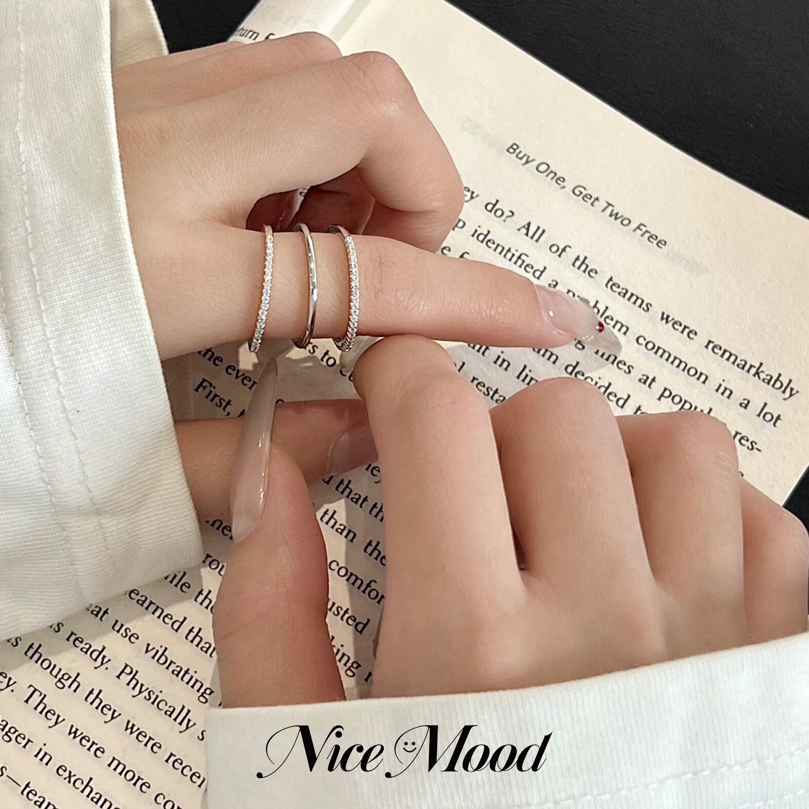 Fine glitter hollow plain ring multi-layered ring new gift