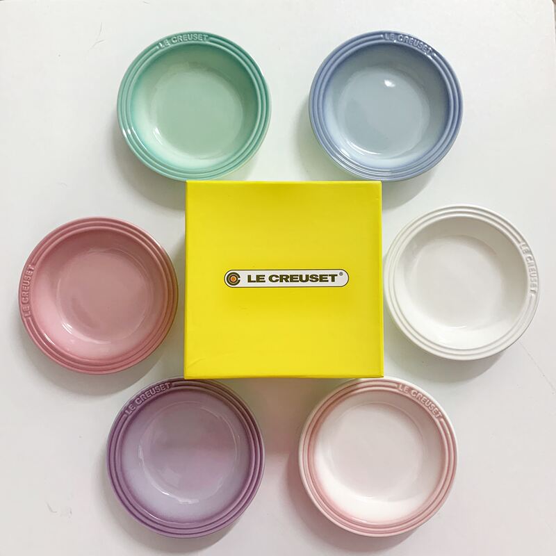 Cool Color Le Creuset Gift Wedding Gift Holiday Rice Bowl Ceramic Underglaze Color Tableware Set Plate Cup