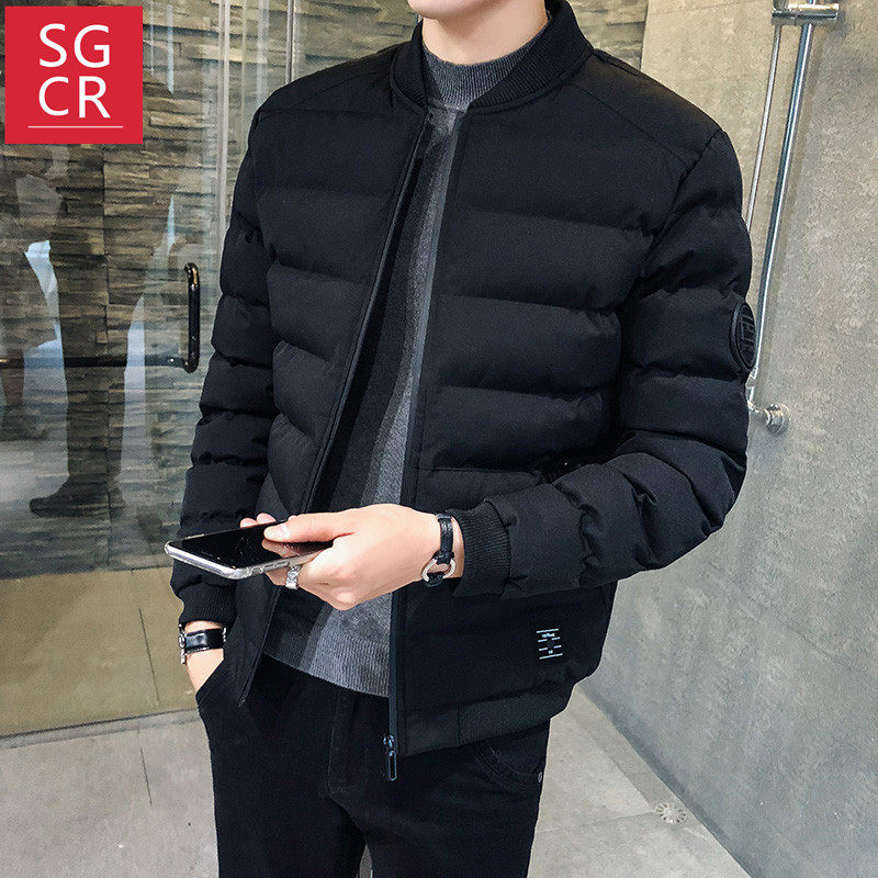 2019秋冬季潮流棉服男韩版修身潮男棉衣冬季保暖棒球领上衣男外套