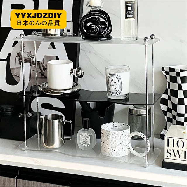 Light luxury simple acrylic desktop storage rack water cup display rack transparent multi-layer perfume cosmetic storage rack