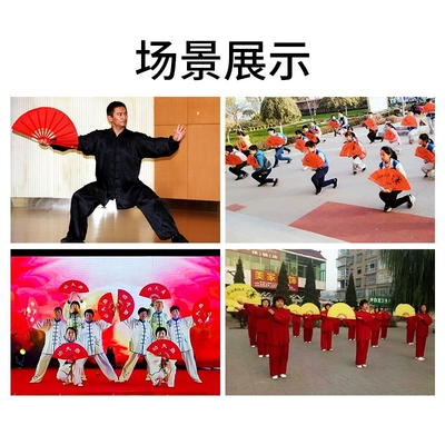 Снежный Dragon Fan Dance Fan Fan Fan China Style Performance Kindergarten Дети с красным золотом восьми -дюймовая практика тайцзи