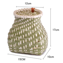 Clothing Fish Basket Bamboo Weaving Decoration Small Drug Boy Performance Back Basket Double Shoulder Type Toddler Performance Childrens Photography Props Bamboo Basket