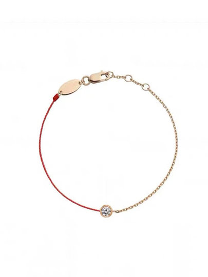 French paris niche red rope round diamond 18k couple bracelet animal year transfer hidden spring red rope valentine's day gift