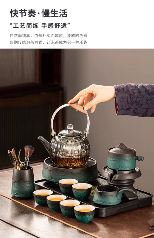 Bếp gốm điện trà nồi hơi trà bếp thủy tinh gia đình ấm đun nước hấp ấm trà gốm lười tự động bộ trà