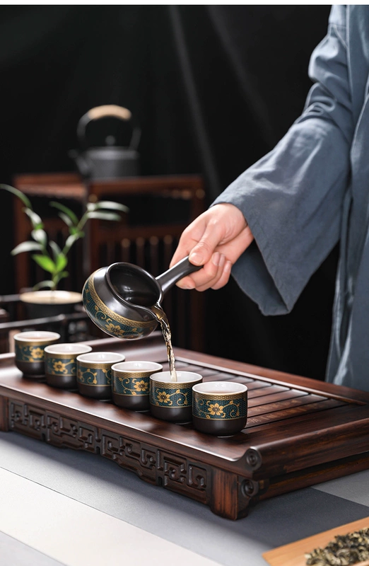 Bộ trà lười uống tại nhà, ấm trà chống bỏng, tách trà Kung Fu bằng gốm, hiện vật pha trà bán tự động mài đá bộ tách trà cao cấp