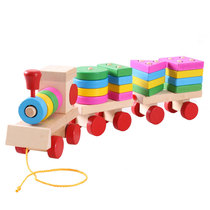 Shape small train childrens puzzle shape matching building blocks boys and girls baby 1-3 years old wooden teaching toy