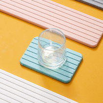 Lantian Silicon Algae Mud Suction Pad Drain Bathroom Wash Table Top Waterproof Mat Size Mouthwash Cup Soap Anti Slip Mat