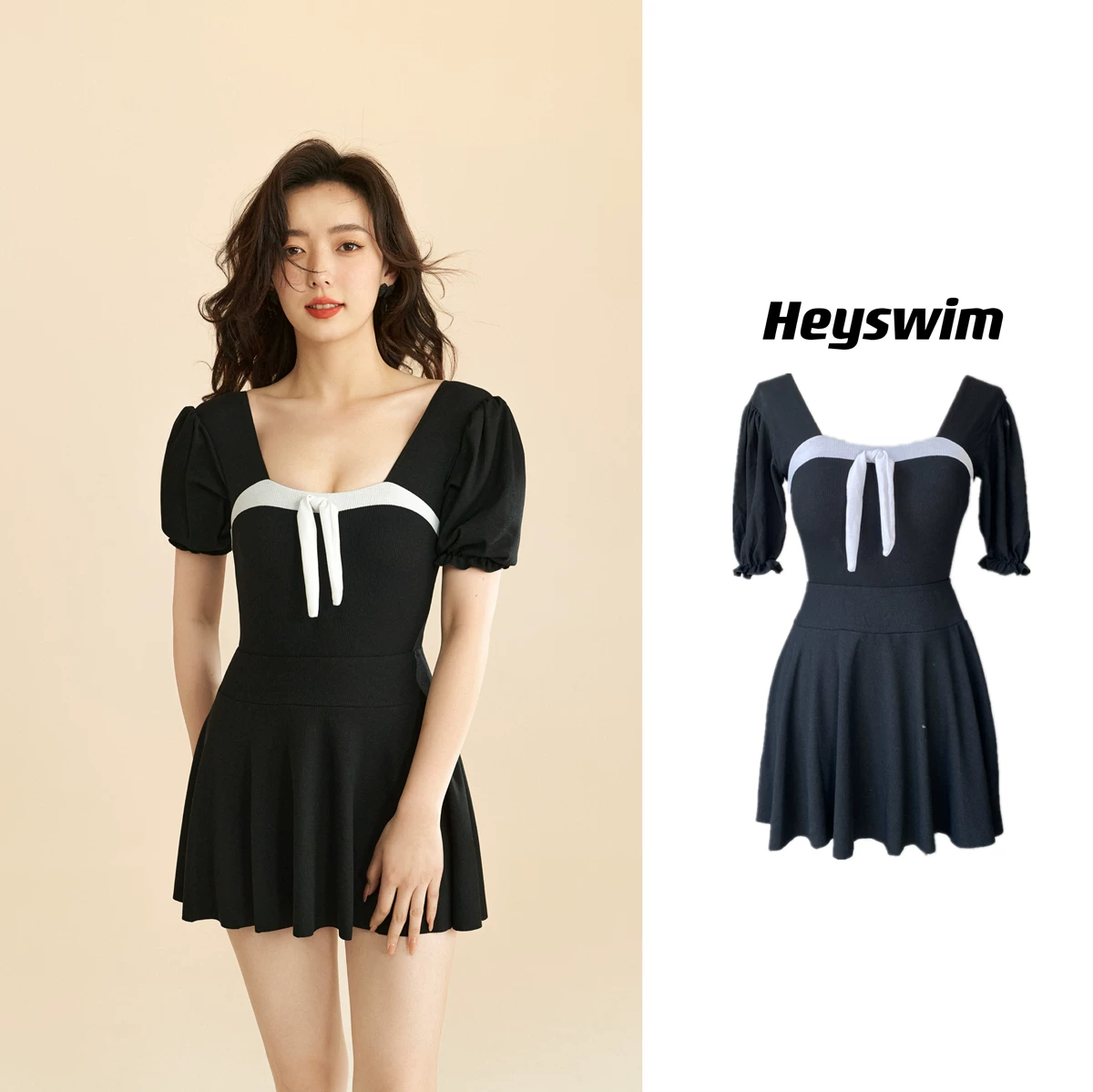 heyswim Новый купальник женский: скромный, стройный силуэт, закрытый животик, небольшой парфюм, ретро девушка, купальный костюм