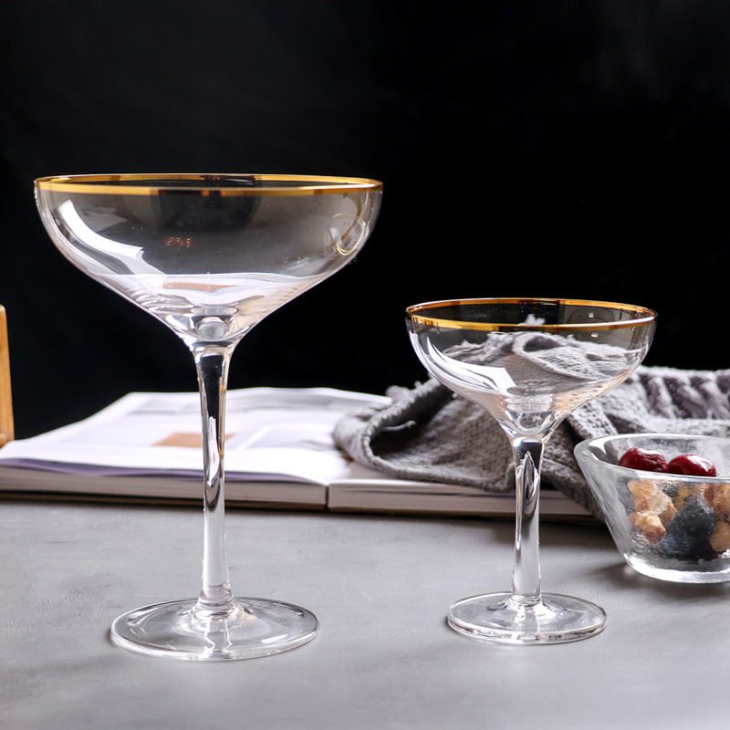 Phantom of the Opera Nordic style wide mouth Phnom Penh high-legged cocktail glass transparent creative glass bar K mixing glass