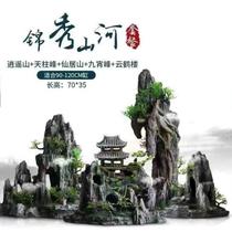 The landscaping ornaments in the fish tank are high-end rockery stone simulation decoration aquatic plants shelter house small large creative water