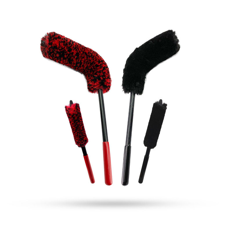 SOFT HAIR FIBER BRUSH CAR WASH HUB BRUSH TWO SETS RIM BRUSH INTAKE GRILLE TAIL LARYNX CAR LONG HANDLE BENDABLE