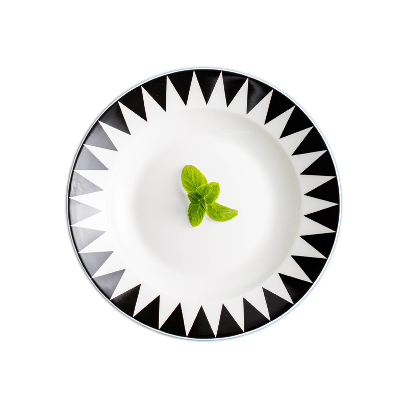 Ins creative lace household pasta dish ceramic round soup dish dish deep Nordic breakfast tray was straw hat