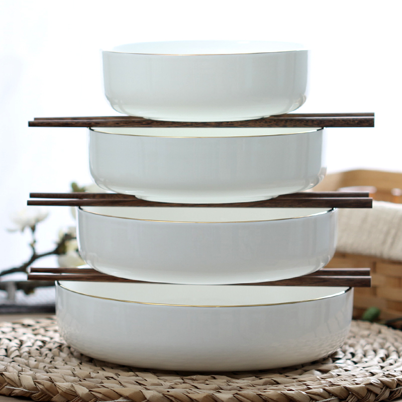 Jin Bianchao deep dish home dishes steamed egg bowl of the microwave ceramics with cover deepen soup plate ipads porcelain salad plates