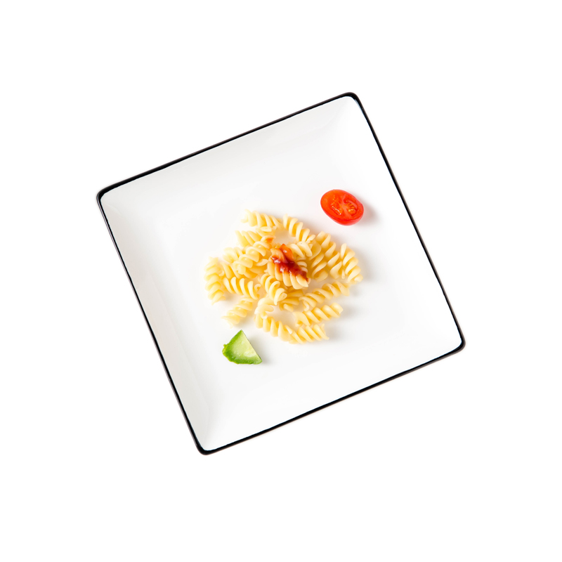 Web celebrity ins black border western breakfast dish plates creative household ceramics contracted ipads plate tableware