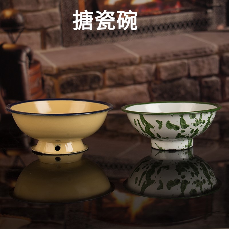 Enamel bowls of household noodles soup bowl bowl salad bowl of beef noodles, li riceses leave nostalgic classic theme bowl restaurant