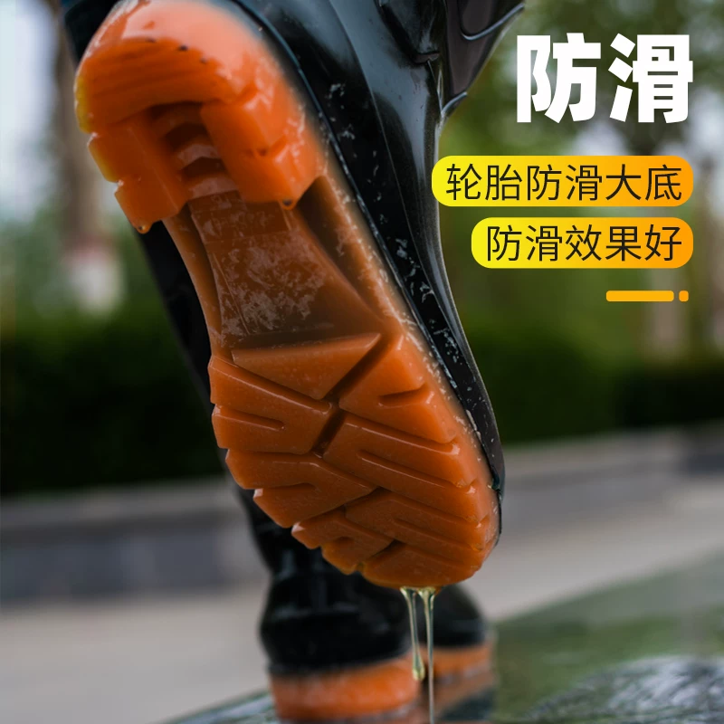 Rain boots мужские водонепроницаемые обувь для рыбалки надевалки с супингом водонепроницаемые нескользящие износостойкие с плюшевой подкладкой водные сапоги трудовая защита напольные наклейки дождевые сапоги