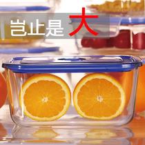 Glass preservation box Large large capacity food refrigerator to store pickles Oversized rectangular sealed glass bowl with lid