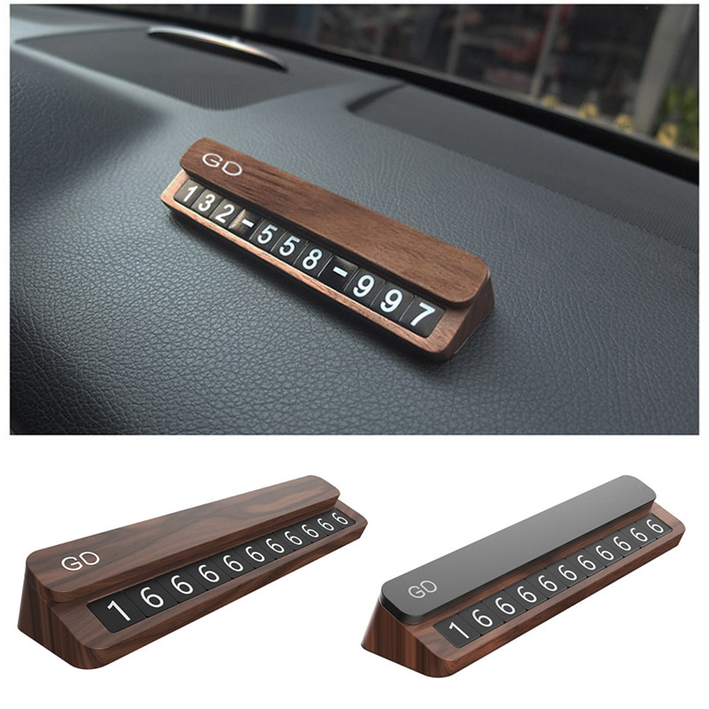 Can concealed temporary stop number plate moving car phone number plate mobile creative pendulum car supplies upscale wood