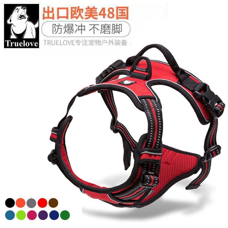 Explosion-proof punching dog breast-holding baby bag TRUELOVE chest back traction rope walking dog rope vest type middle large dog pet supplies