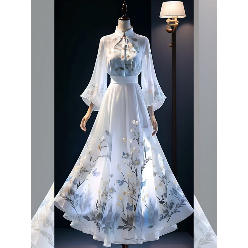 Plus-Size Summer New Chinese-Style National Fashion Suit for Women, Elegant and Sophisticated, Improved Hanfu Shirt Paired with a Skirt, Two-Piece Set Plus-Size Summer New Chinese-Style National Fashion Suit for Women, Elegant and Sophisticated, Improved Hanfu Shirt Paired with a Skirt, Two-Piece Set
