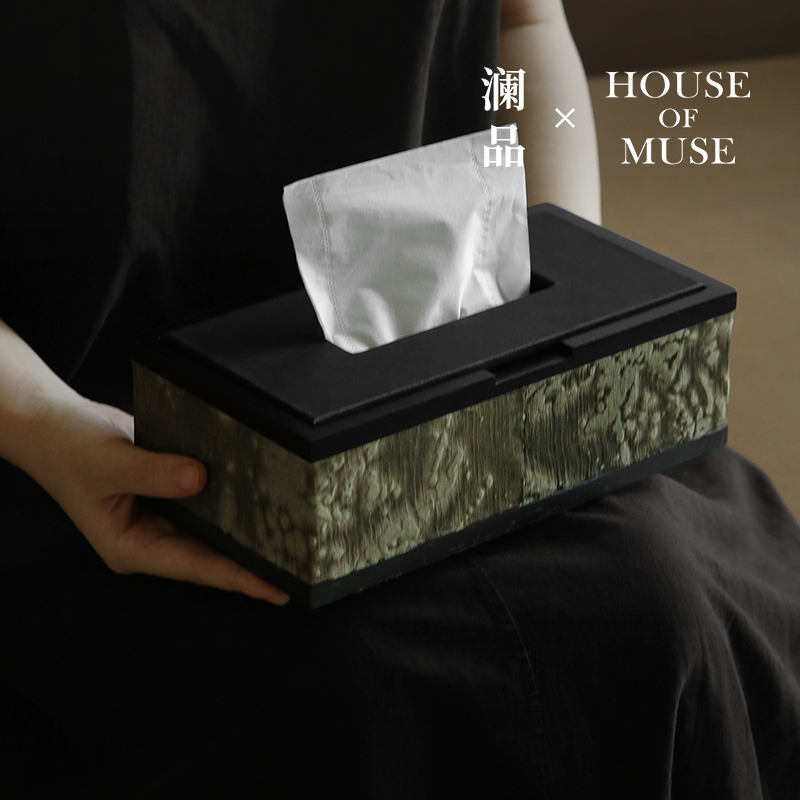 Lanpin's """"The Traces of the Moon""""Medieval Tissue Box Living Room High-End Light Luxury Desktop Retro Tissue Box Coffee Table Ornament