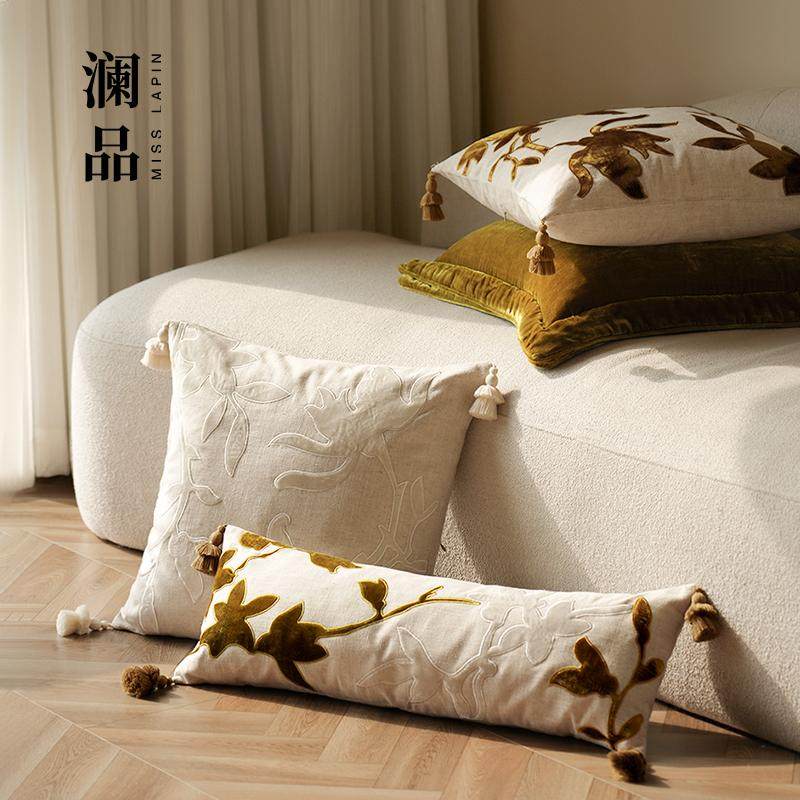 澜品『玲珑』中古流光丝绒国风抱枕，如何打造轻奢客厅？💖-靠垫/抱枕-淘宝好物网