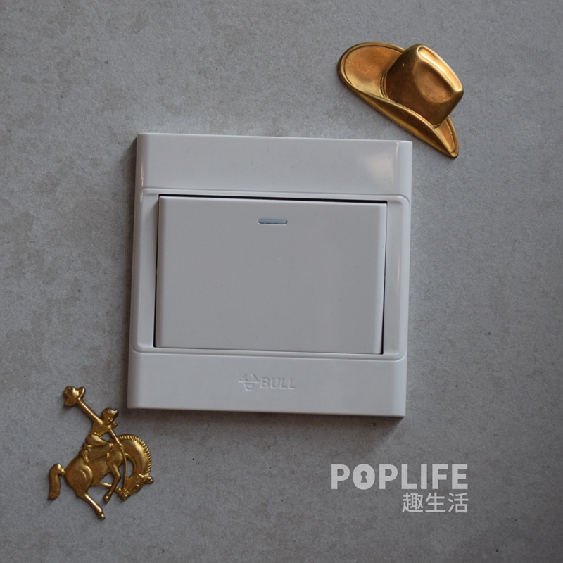 Poplife (limited cowboy) American brass old cowboy hat western emotional wall sticker car decoration