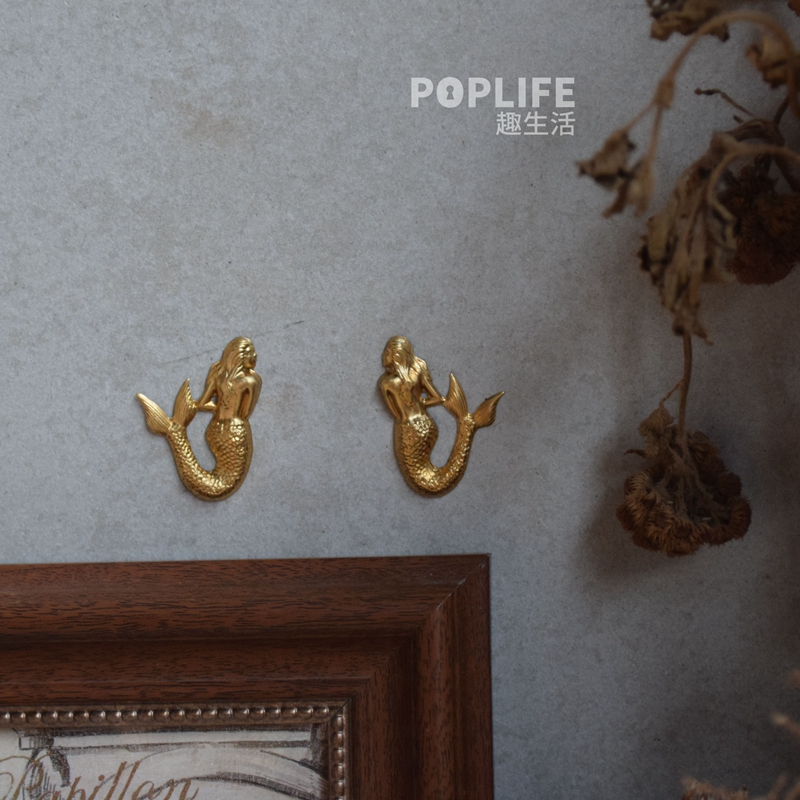 POPLIFE (limited) pure copper American beauty European affectionate Mermaid switch to retro decorative wall paste