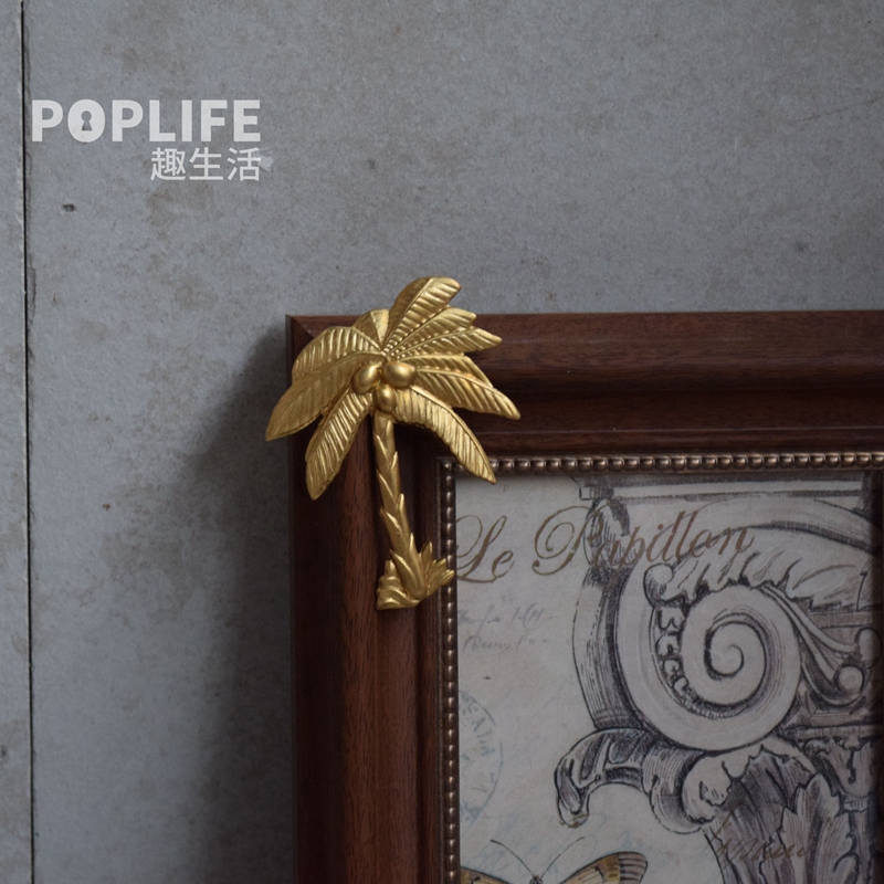 POPLIFE Summer SeabreeCoconut Tree American vintage copper wall decoration switch plate plant antique