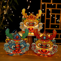 2024 New Year Dragon Year Festival Lantern Children Dance Dragon Year Handmade Material Pack Portable Luminous New Year Decoration