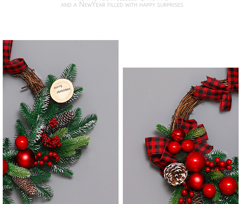 Decorative Ornaments Garland Rattan Circle Tree Door Wall Hanging Mall Hotel Lobby Glowing Scene Arrangement_voghion.com