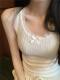 BM style bottoming white camisole women's outer wear summer hot girl design niche sexy lace short top