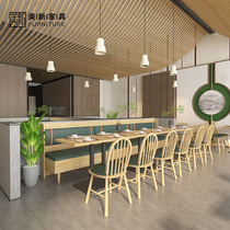 Western Restaurant Dining by wall card hot pot shopTea dining room themed restaurant double wooden sofa table and chair