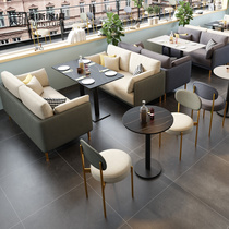 Net red cafe dairy tea shop sofa tables and chairs combined double color sweet shop sales department to negotiate reception sofa