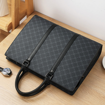 Handbag men's briefcase business trip splash-proof large-capacity computer bag light luxury shoulder slung men's bag