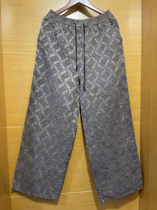 (Xiao Ai Silk) Thick Mulberry Silk Oil Silk Wide Leg Pants Long Trousers Waist Drawstring Casual Pants Non-Refundable