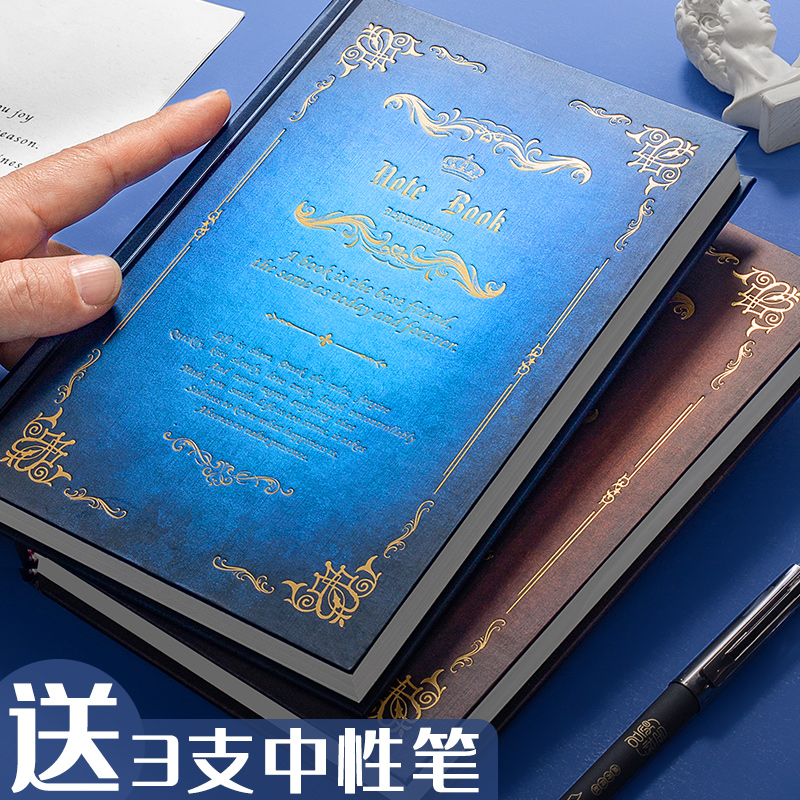 Notebook Simple literature and art book Creative net Red diary European retro literature and art College students reading classroom notes Thick book Super thick magic secretary book Excerpted book for students