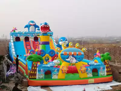Bouncy castle Large trampoline Children's orchestra Naughty castle amusement equipment Outdoor rock climbing slide jumping bed air mold