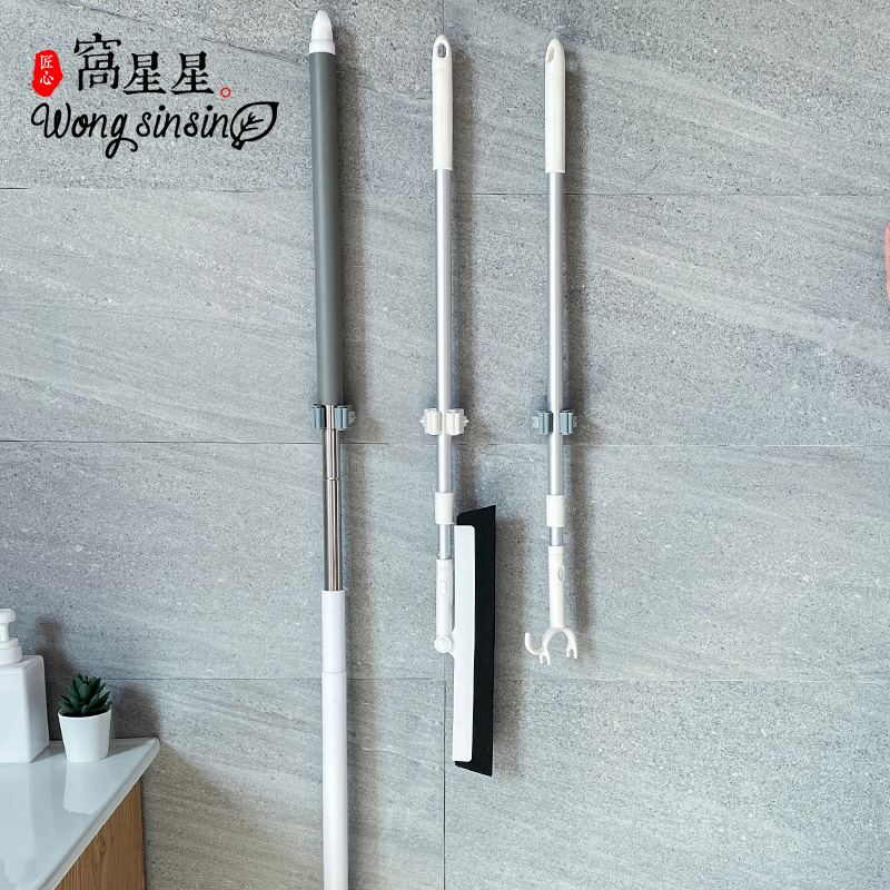 Mop-hook wall-mounted buckle free of punch and sweep of the containing devinator powerful adhesive dressing room fixed hanger mop clip