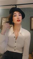 Xie Chui Huan Cui Xiaodian Shop Joker Mix Yangzi Yarn Wool Shirt Gentle Simple Loose Leisure Small New Edition