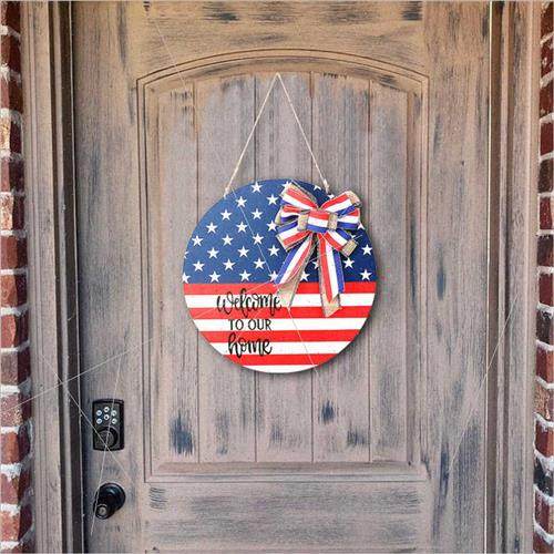 AmericanIndependenceDayWoodenDoorDecorHanginggnFlag