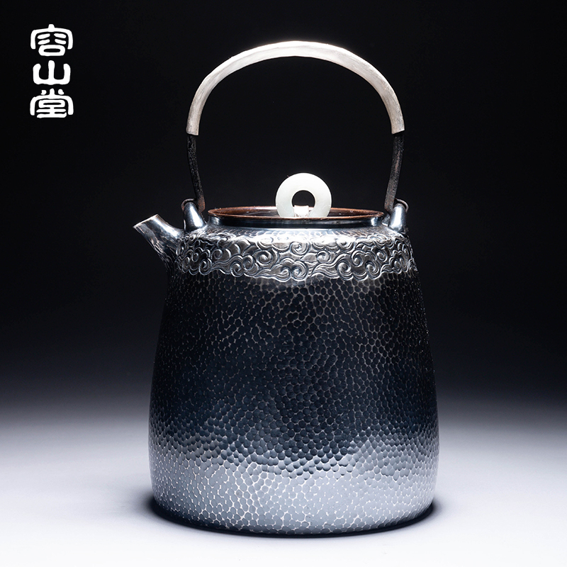 Vatican RongYin hammer is silver pot of a dozen mu wen teapot burn boiled large single pot of iron silvering the teapot